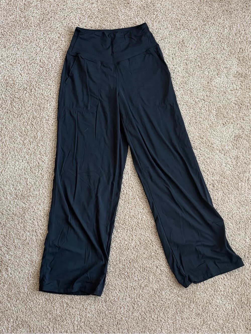 HALARA Black Wide-Leg Lounge Jumpsuit Pants